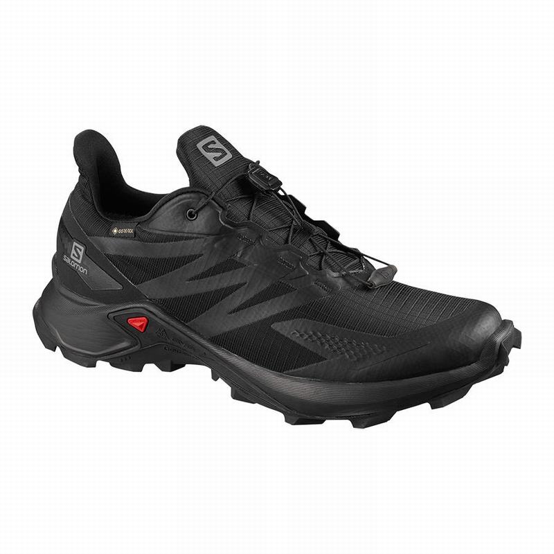 Salomon Singapore Mens Trail Running Shoes - SUPERCROSS BLAST GTX Black | 48630-YBZW